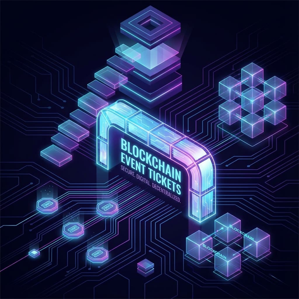 Blockchain Ticketing Illustration